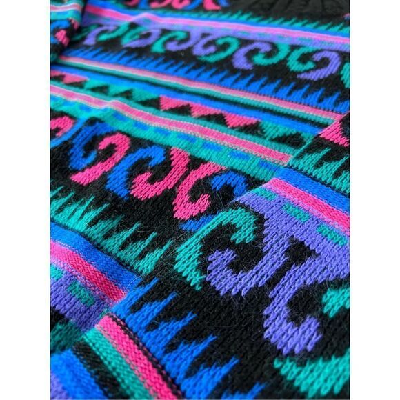 Vintage Adele Made in USA Knit Multi-colored Sweater Size Medium - Picture 3 of 6